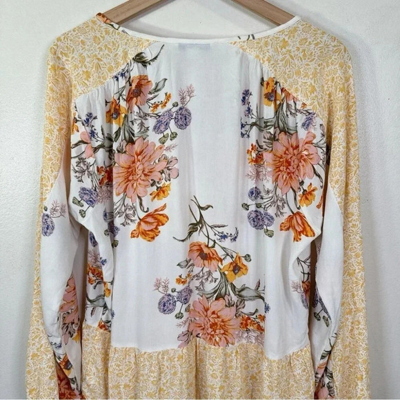 American  Eagle Womens Size Small Floral Bohemian Tunic Blouse - Picture 13 of 16